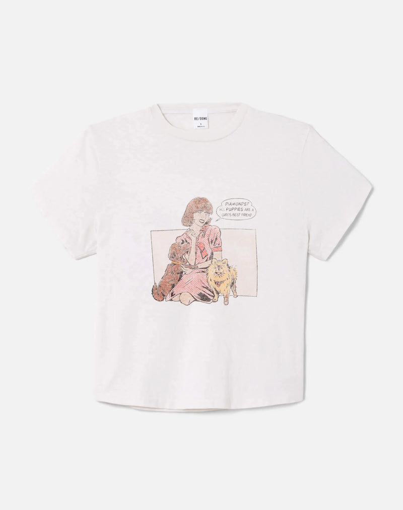 RE/DONE 50S BOXY "PUPPIES" TEE