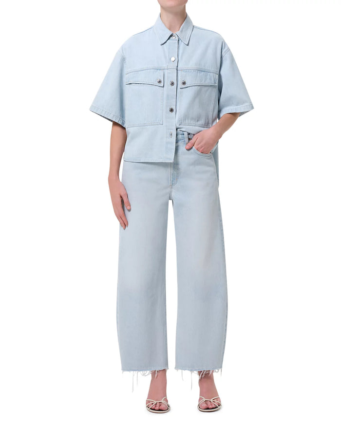 AGOLDE Low Curve Fray Mid Rise Jeans in Flourish