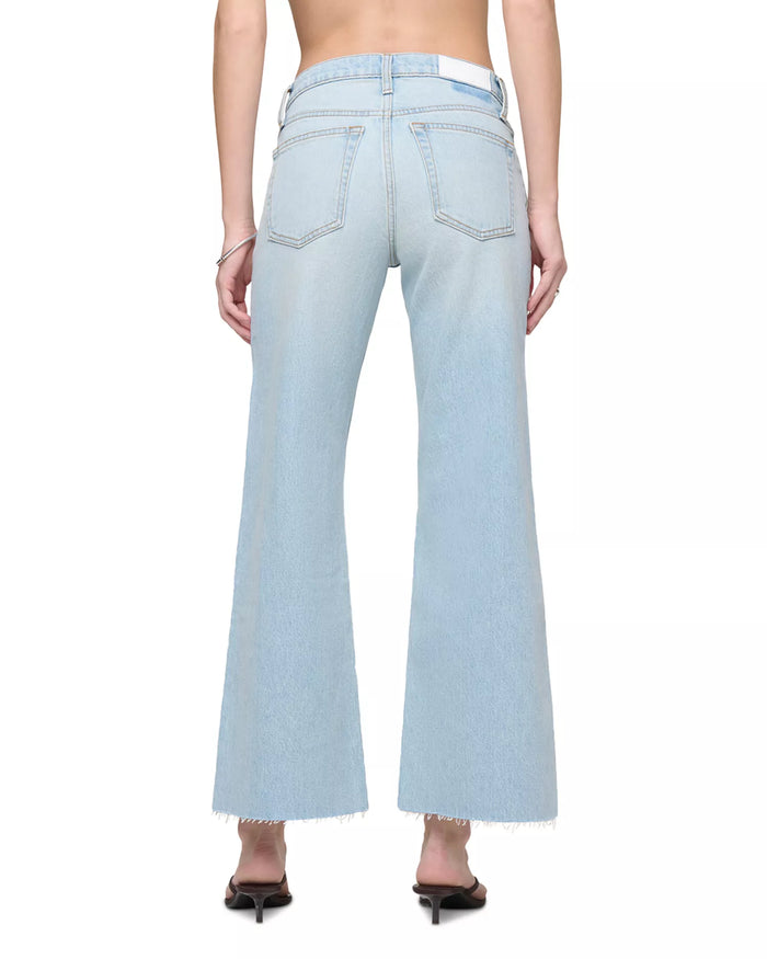RE/DONE Cropped Mid Rise Wide Leg Jeans in Silver Springs