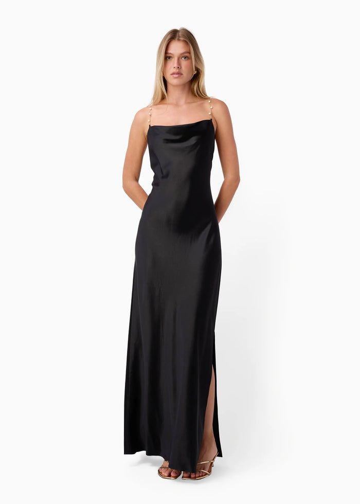 CAMI NYC SHALLON GOWN BLACK