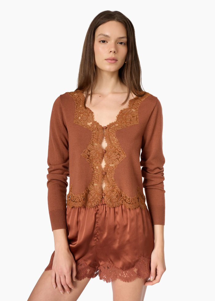CAMI NYC SANDERS CARDIGAN AFFOGATO ULTRA-SOFT MERINO WOOL