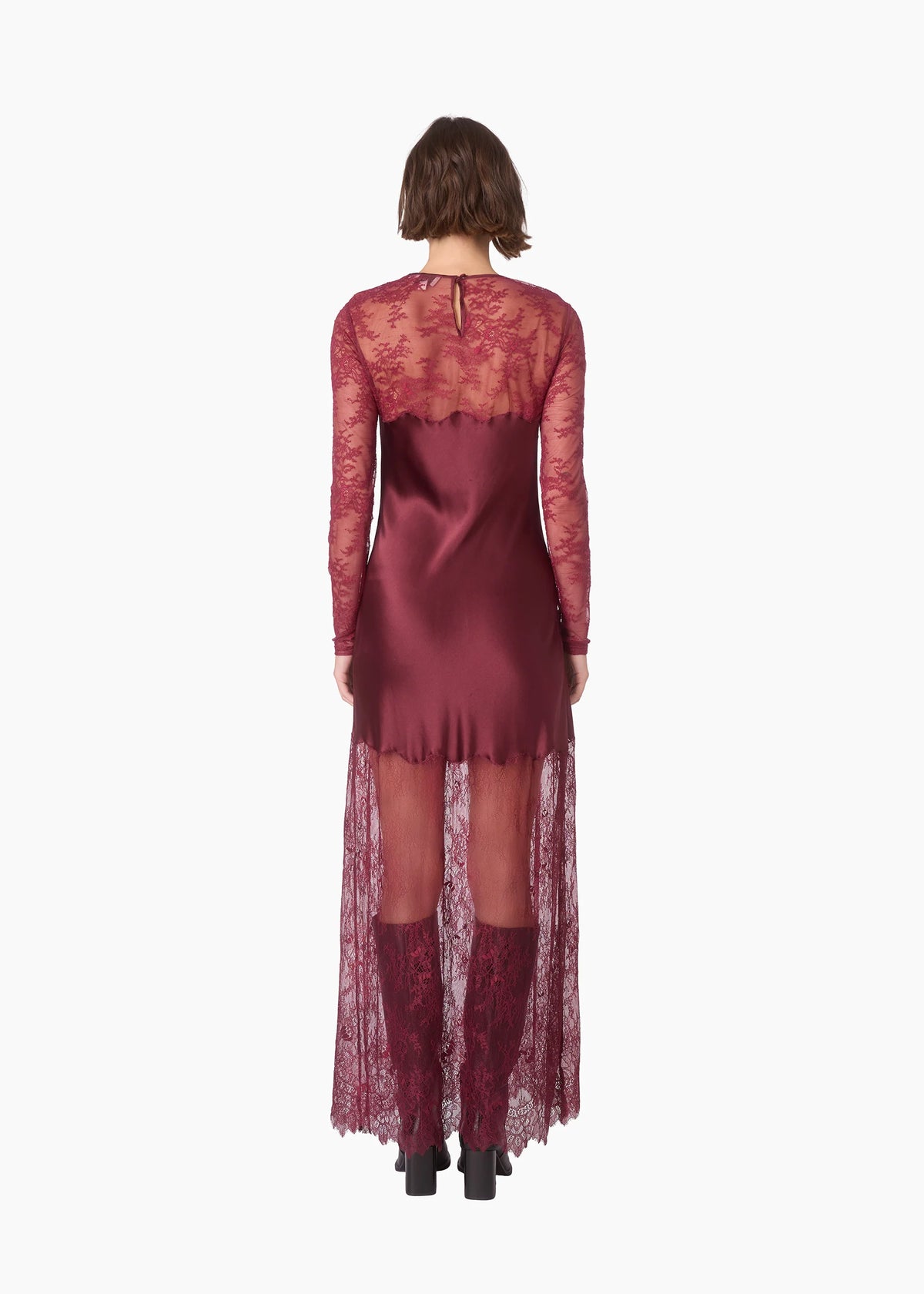 Cami Nyc BEAUREGARD LACE MAXI DRESS DEEP PLUM DELICATE LACE