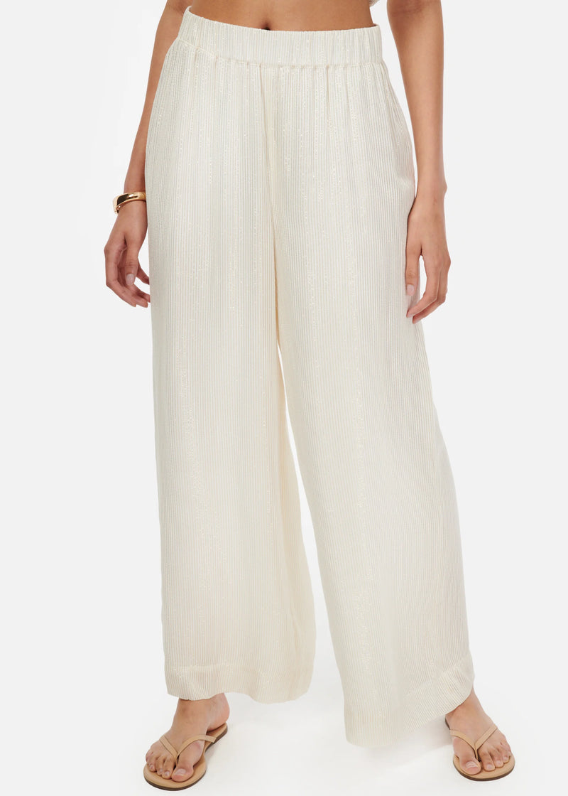 CAMI NYC MEDINA METALLIC CHIFFON PANT WHITE