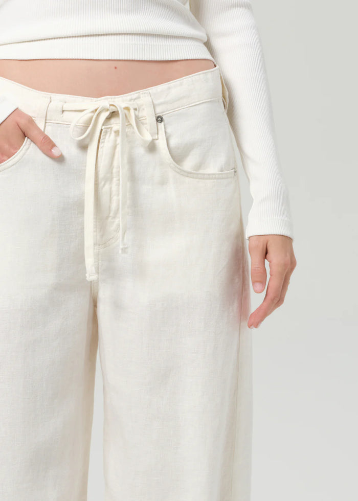 Citizens Of Humanity Brynn Drawstring Linen Trouser In Vanilla