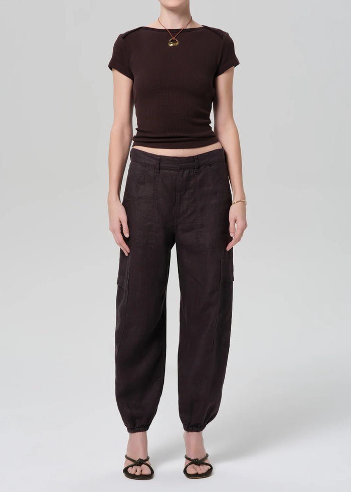 Citizens of Humanity Ciela Linen Balloon Utility In Charcoal