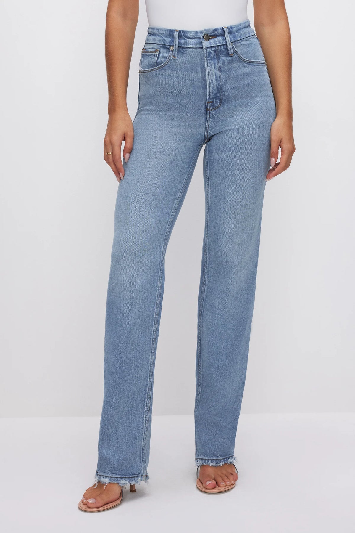 Good AMERICAN SOFT-TECH GOOD ICON STRAIGHT JEANS- Indigo510