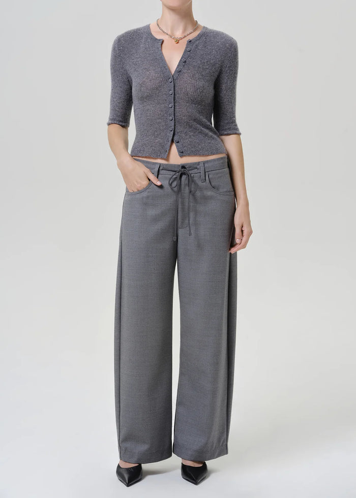 Citizens Of Humanity Brynn Drawstring Italian Virgin Wool Trouser In Gris