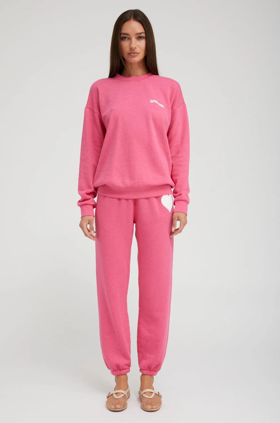 SPRWMN HOT PINK LOGO SWEATSHIRT