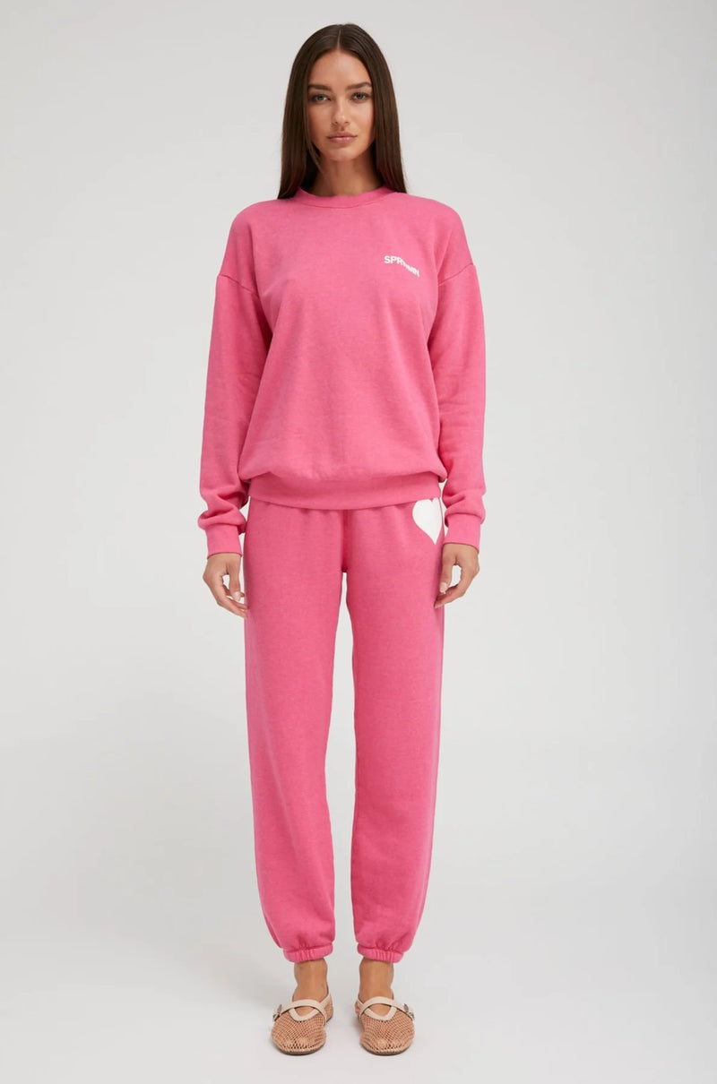 SPRWMN HOT PINK LOGO SWEATSHIRT