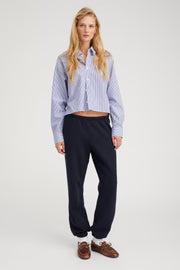 SPRWMN NAVY COTTON MINI LOGO SWEATPANTS