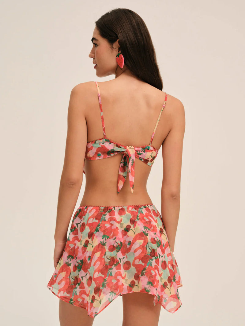 For Love & Lemons Ambrosia Mini Skirt- Red