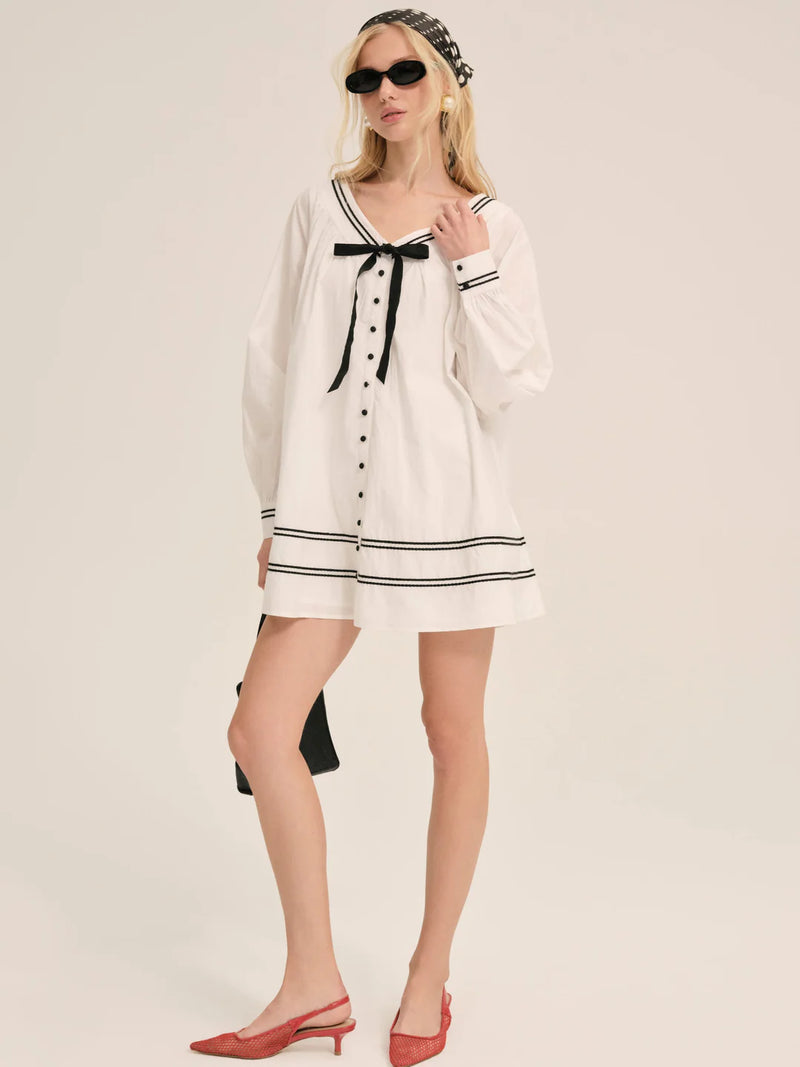 For Love & Lemons Shelly Mini Dress White