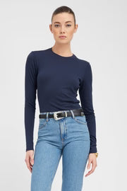 SPRWMN Cotton Long Sleeve Baby Tee - Navy