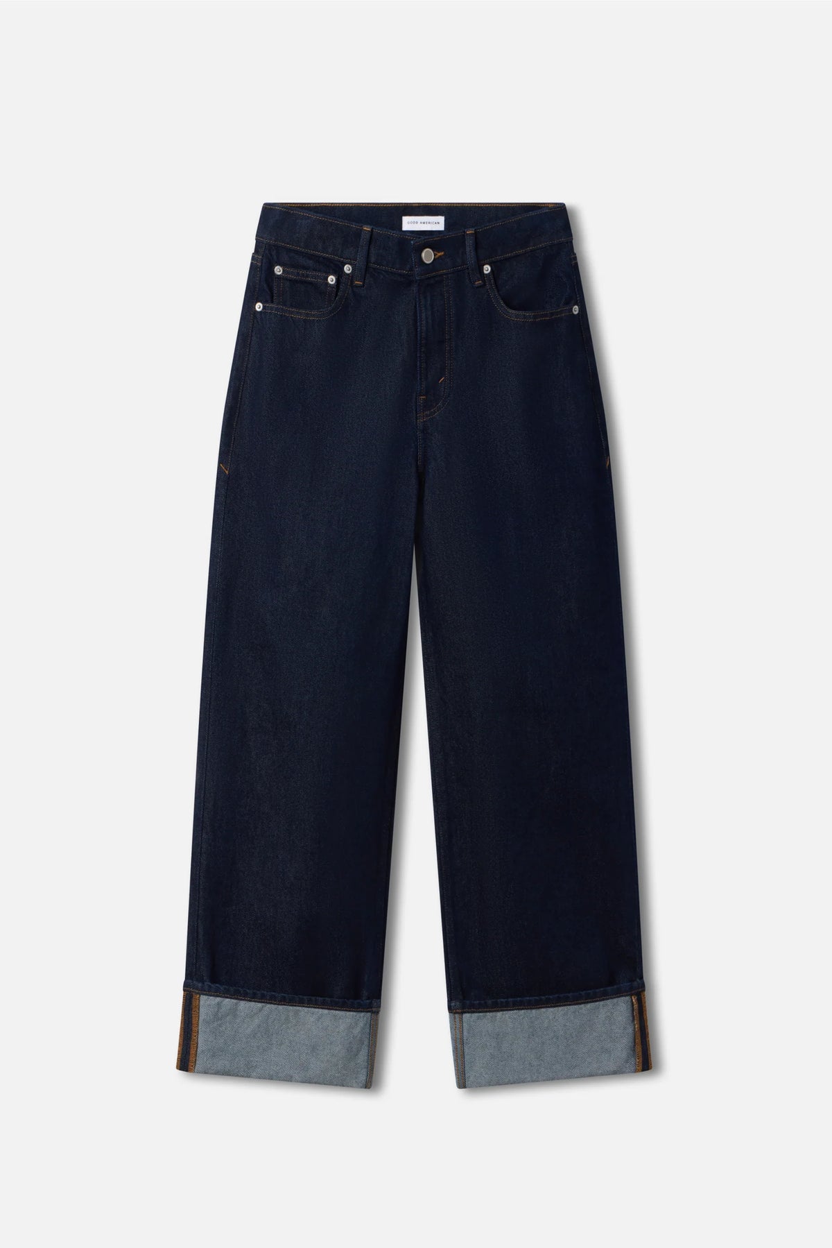 Good American Good Low Rise Baggy Cuffed Jeans - Indigo1006