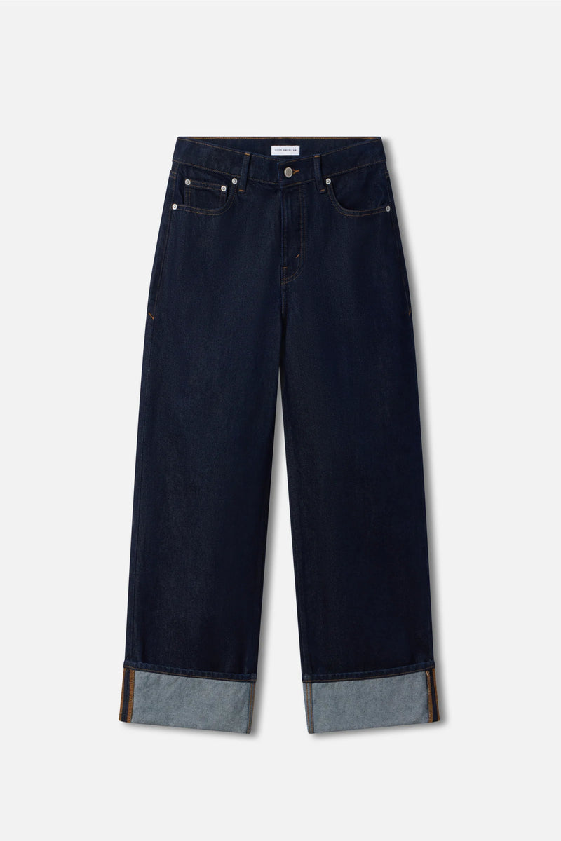 Good American Good Low Rise Baggy Cuffed Jeans - Indigo1006