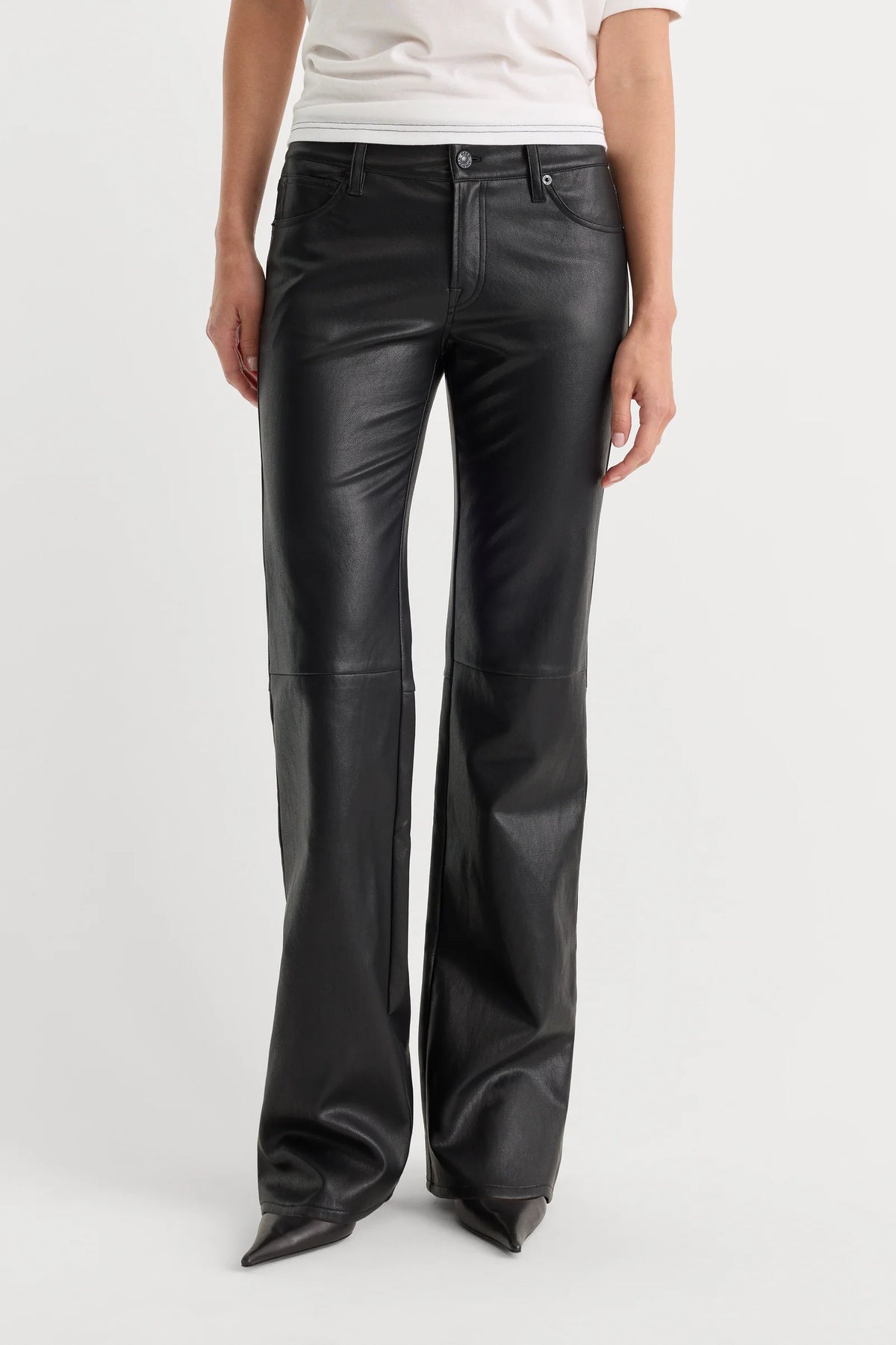 Good American Better Than Leather Low Rise Bootcut Color: Black001
