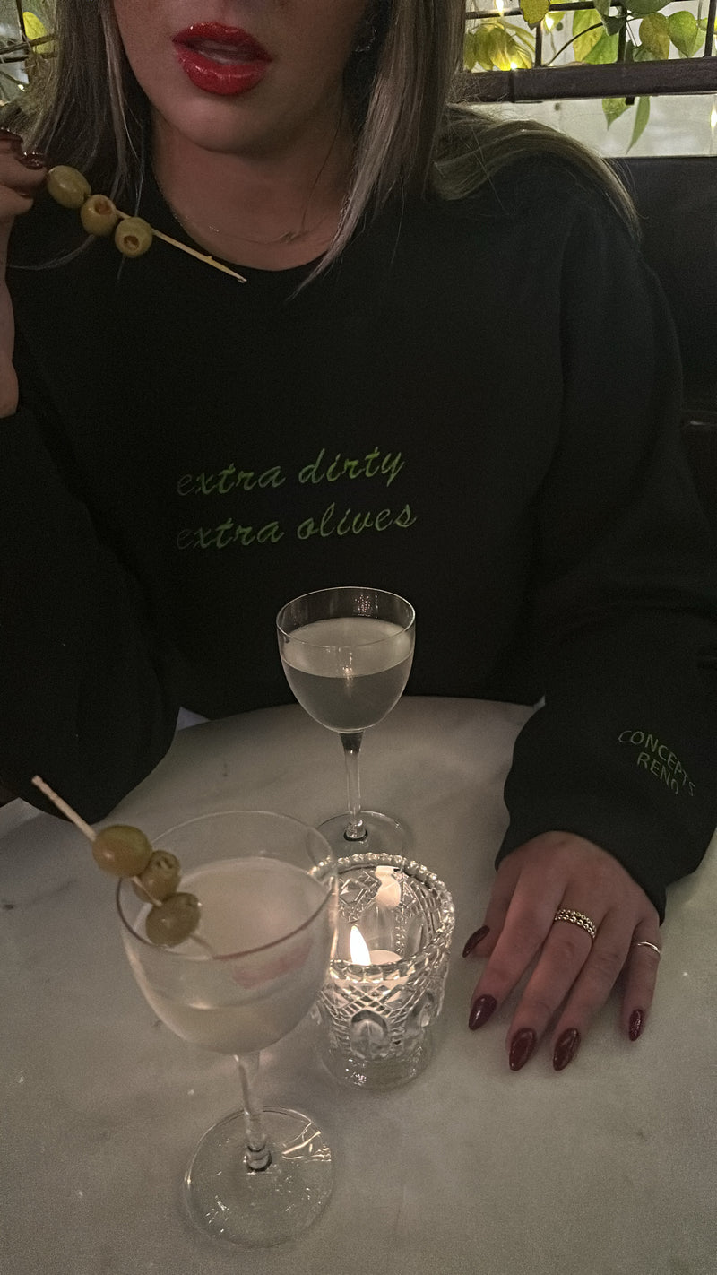 Concepts Reno EXTRA DIRTY EXTRA OLIVES * PASS ME THE FUCKING VINO Crewneck Sweatshirt