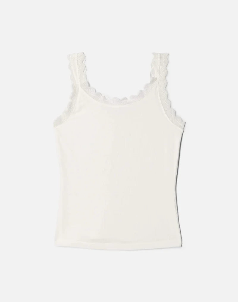 RE/DONE Raechel Tank in Vintage White