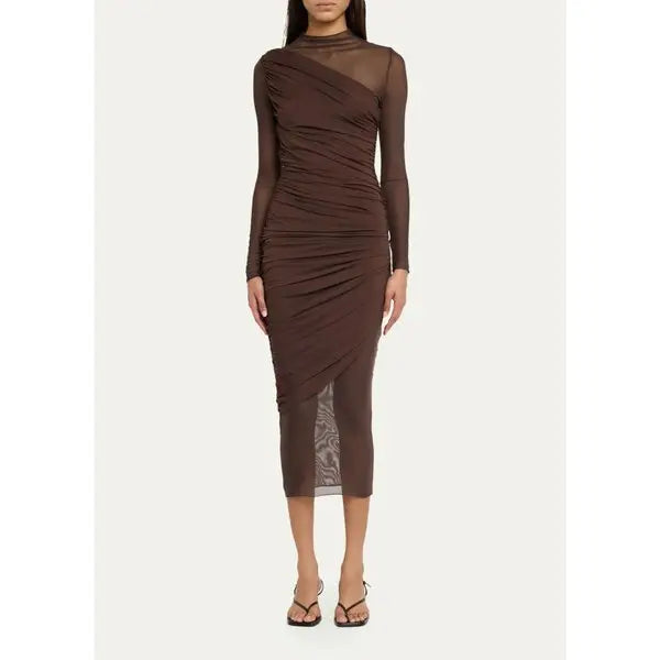 SEROYA  Dane Mesh Midi Dress