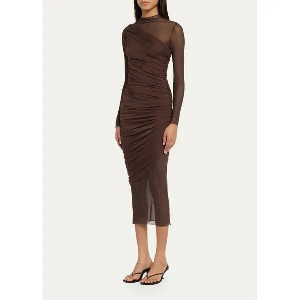 SEROYA  Dane Mesh Midi Dress