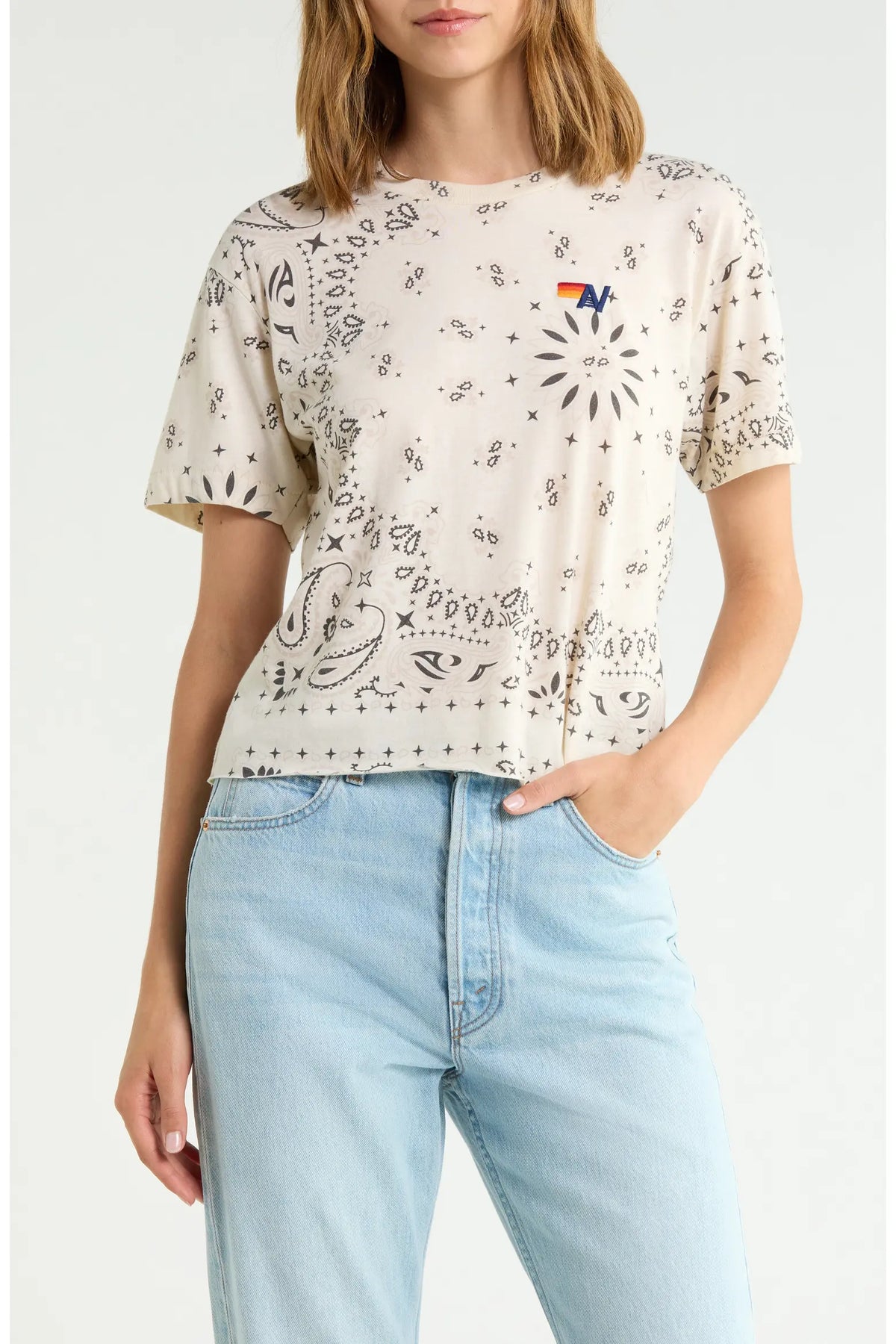 Aviator Nation Bandana Boyfriend T-Shirt Vintage White