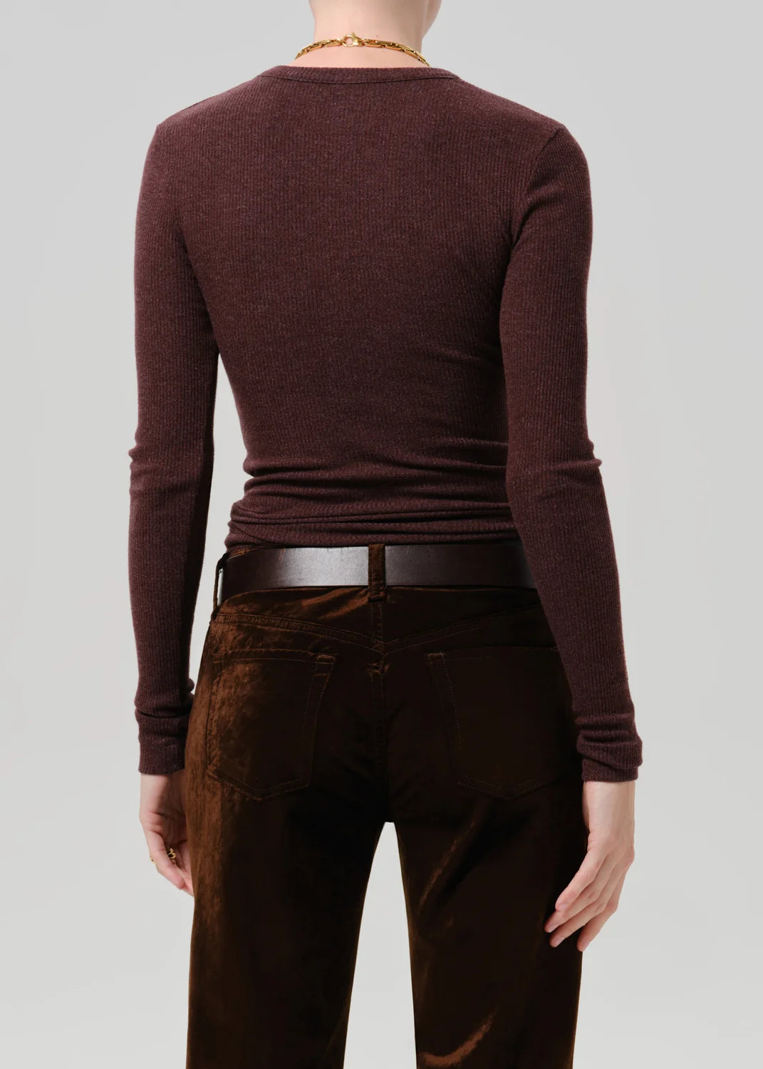 Citizens Of Humanity Bina Crewneck In Heather Mahogany
