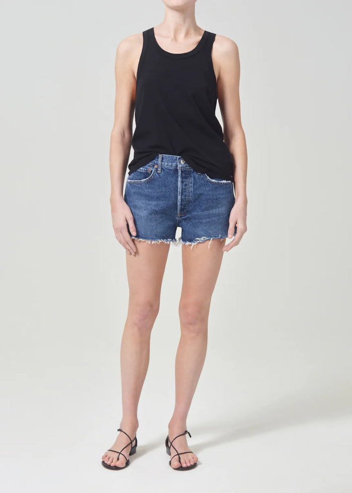 AGOLDE PARKER VINTAGE CUT OFF SHORT (WITH SLIT) IN CAUTION