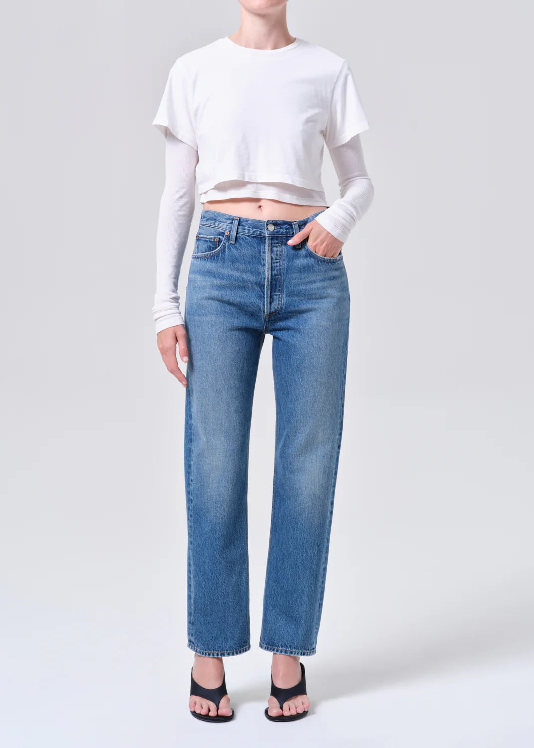 AGOLDE 90's Pinch Waist High Rise Straight (Weightless) In Circulate
