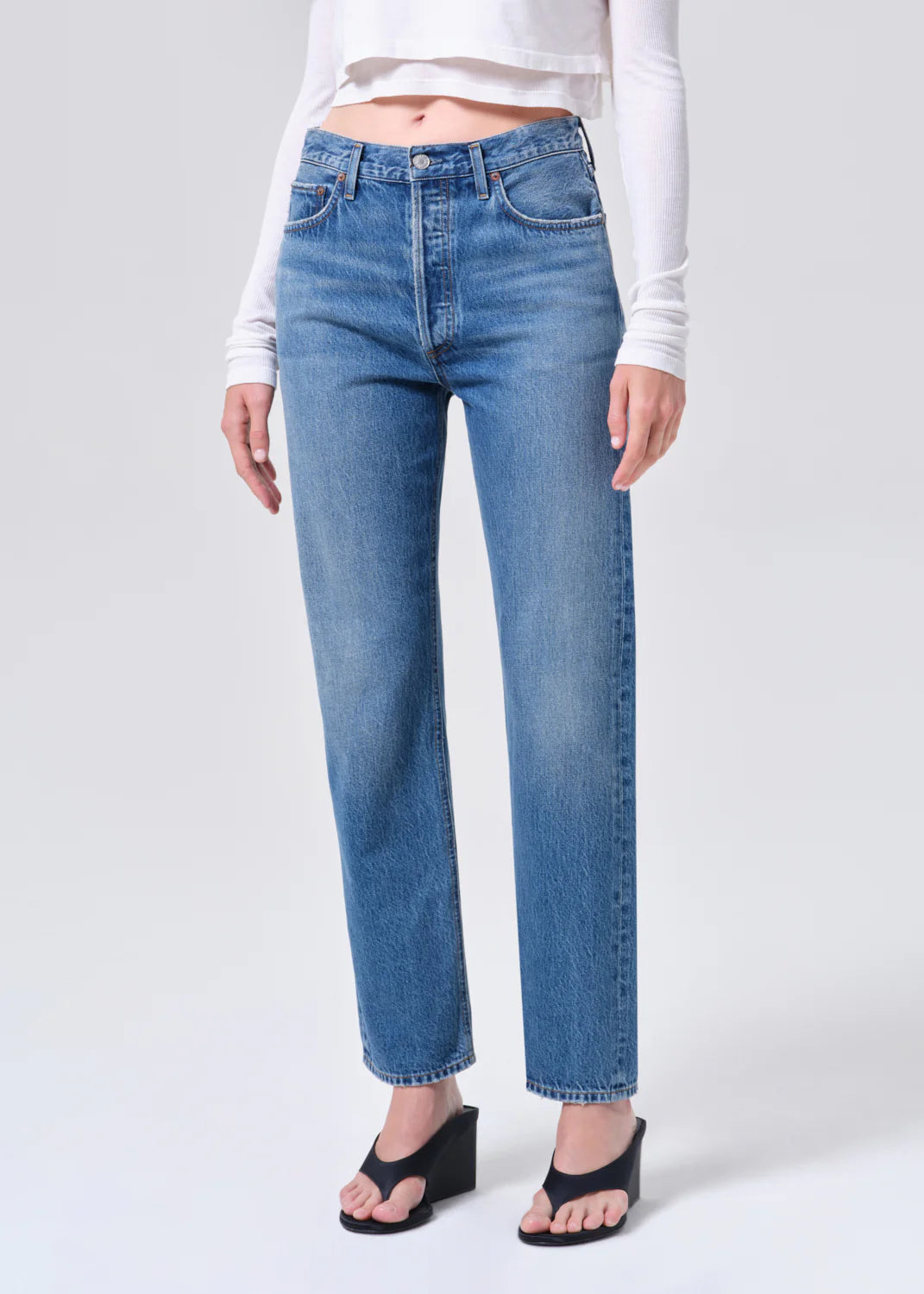 AGOLDE 90's Pinch Waist High Rise Straight (Weightless) In Circulate