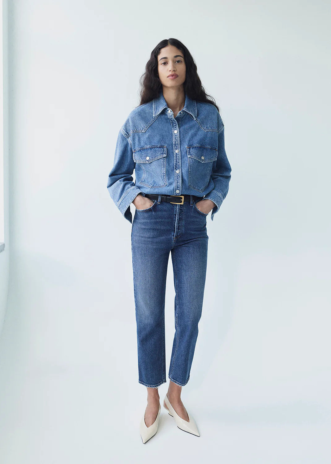 Agolde 90'S PINCH WAIST CROP IN SOLACE