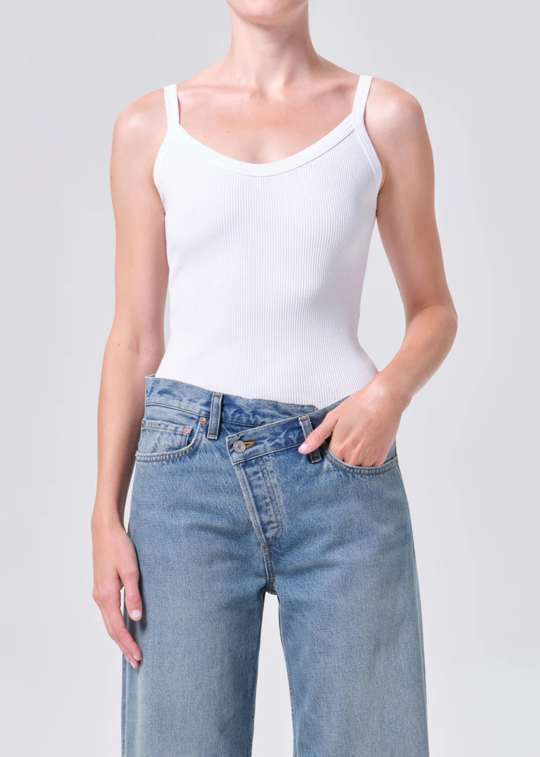 Agolde JORDAN TANK IN WHITE