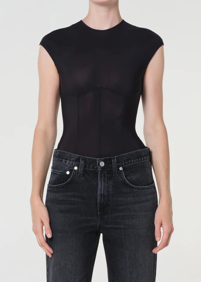 AGOLDE NADIA BODYSUIT IN BLACK