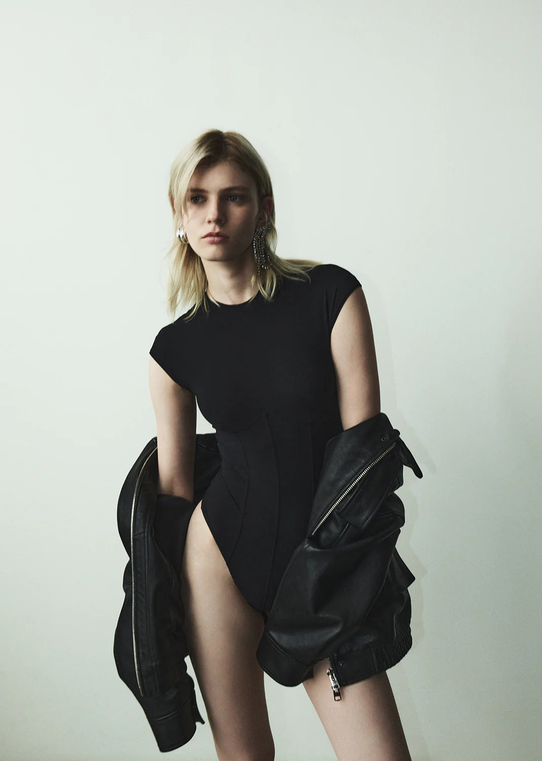 AGOLDE NADIA BODYSUIT IN BLACK