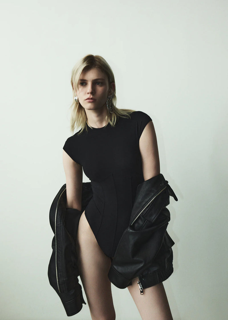 AGOLDE NADIA BODYSUIT IN BLACK