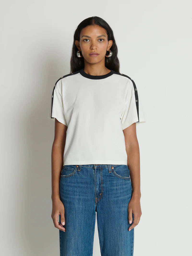 Nation LA Ada Button Tee Porcelain Color Block