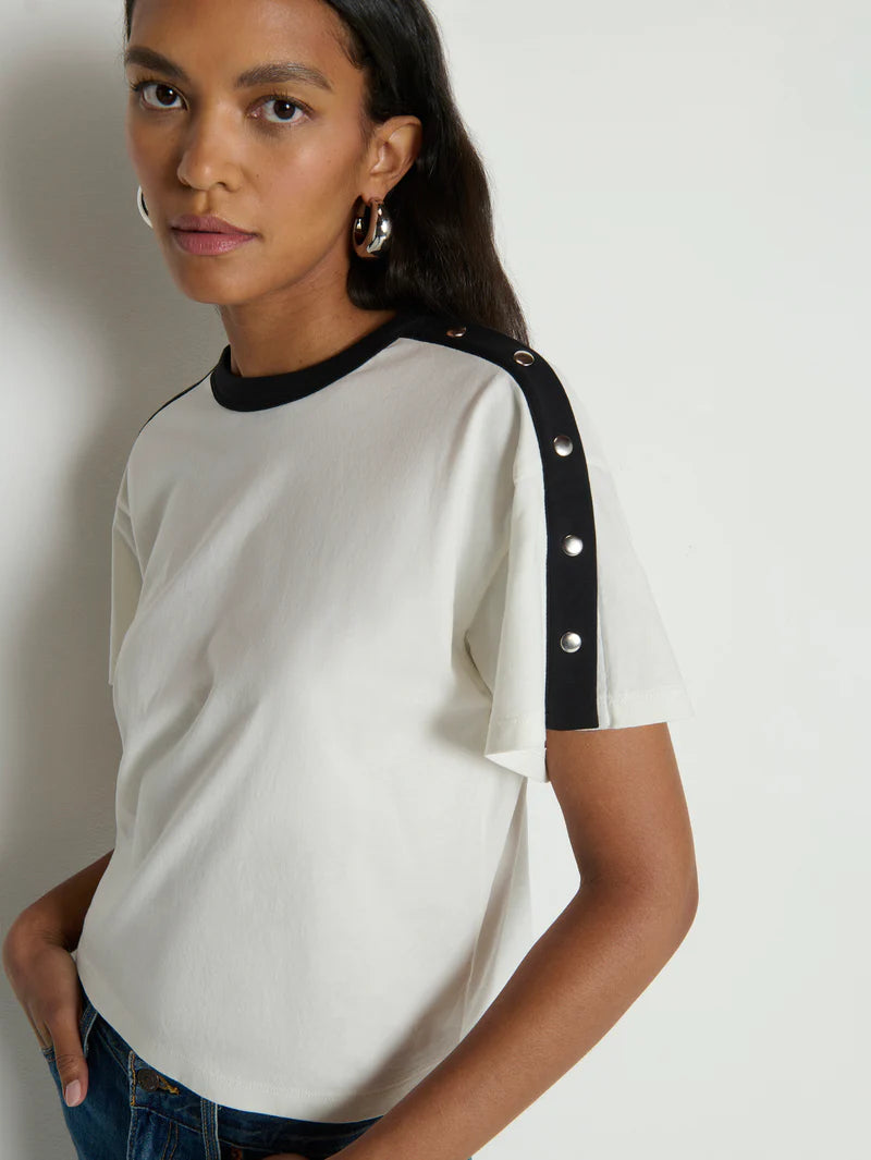 Nation LA Ada Button Tee Porcelain Color Block