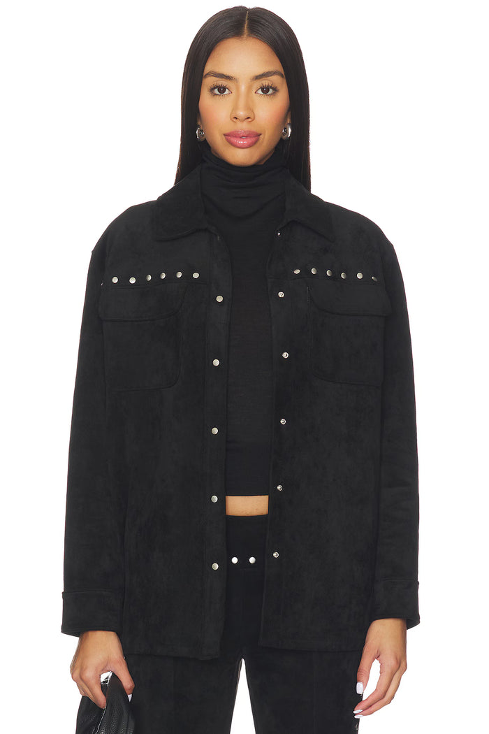 AMANDA UPRICHARD Nirvana Suede Jacket- Black