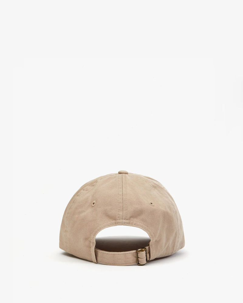 CLARE V. Baseball Hat Khaki w/ Faded Tangerine Embroidered Petit Ciao