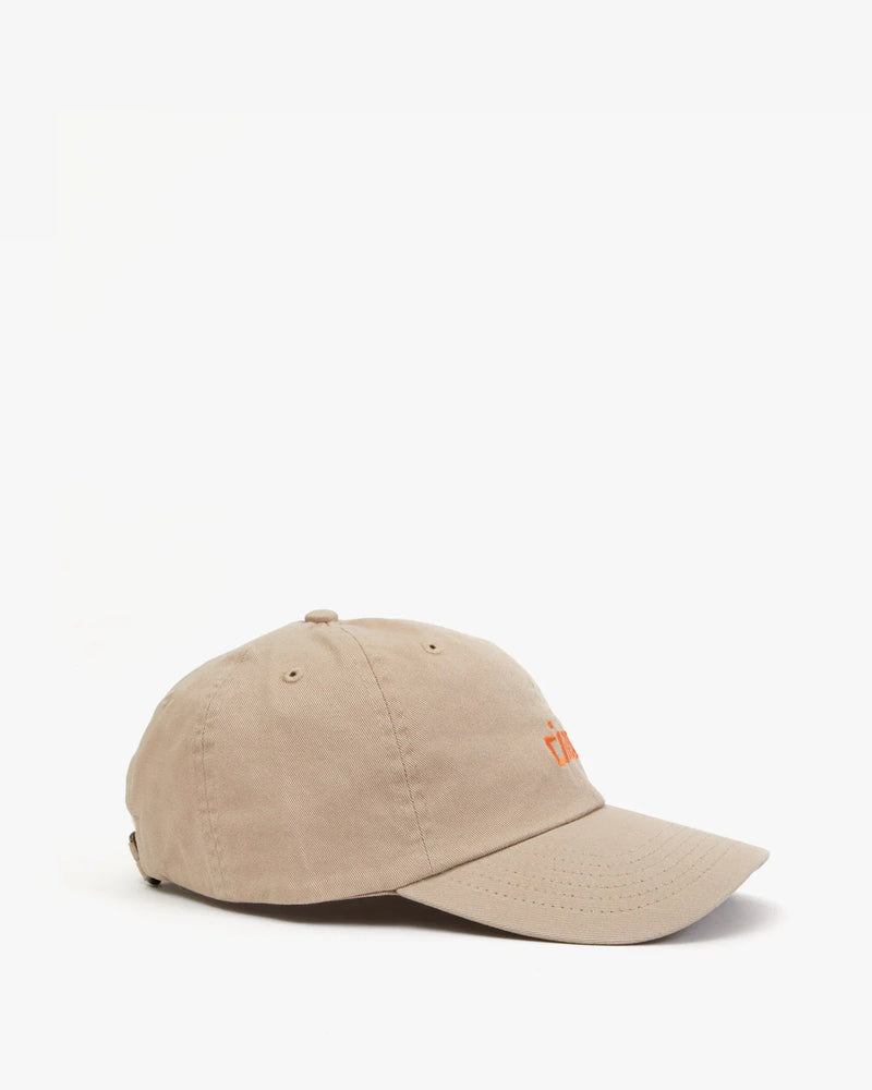 CLARE V. Baseball Hat Khaki w/ Faded Tangerine Embroidered Petit Ciao