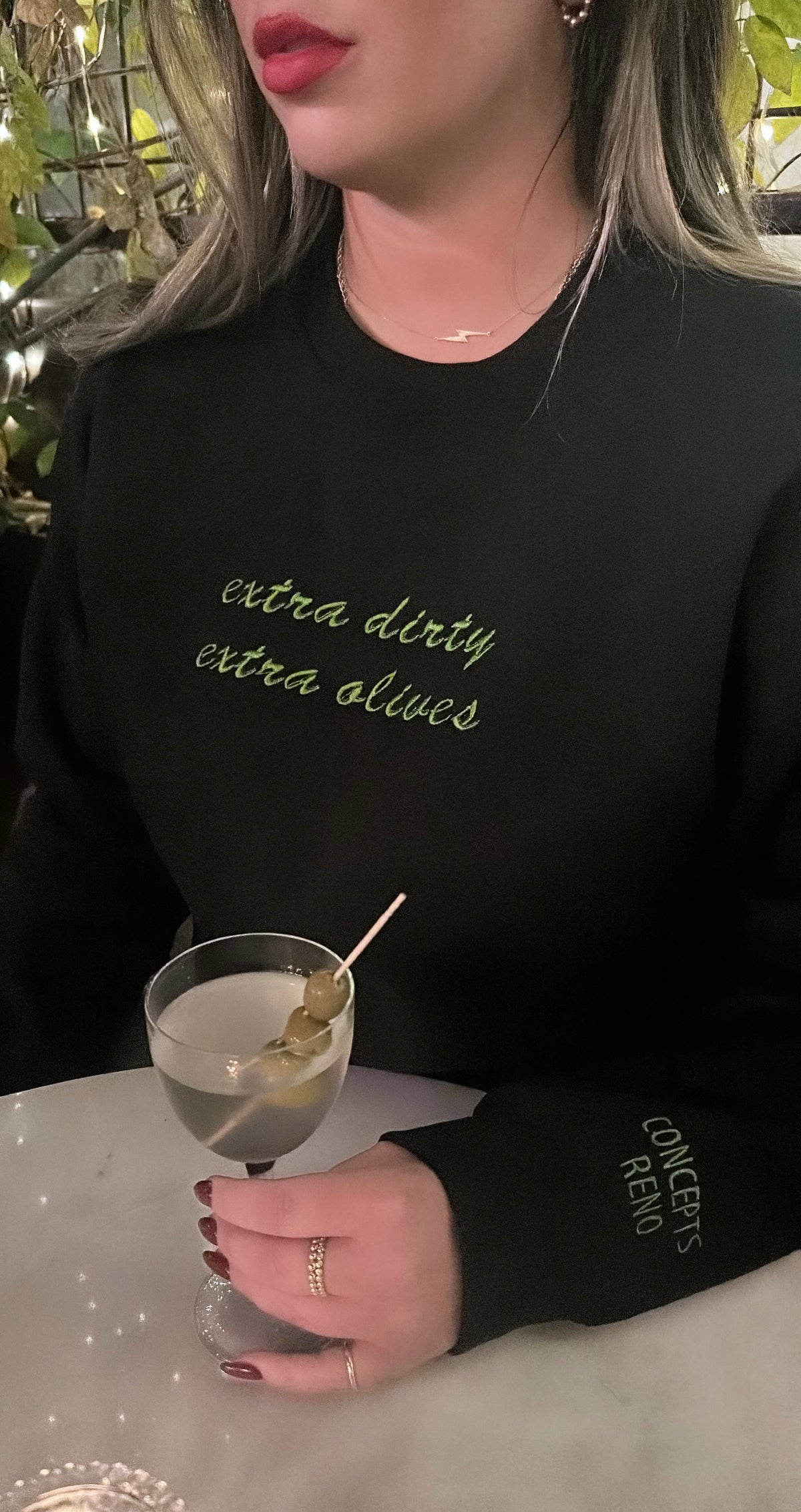 Concepts Reno EXTRA DIRTY EXTRA OLIVES * PASS ME THE FUCKING VINO Crewneck Sweatshirt