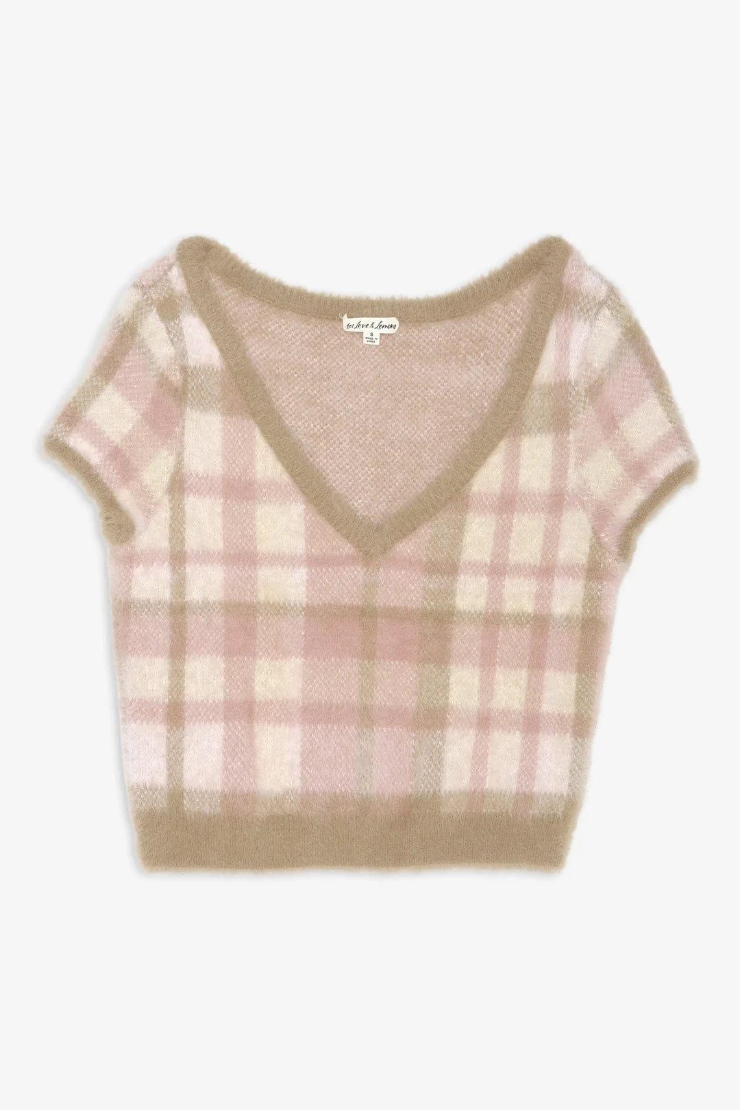 For Love & Lemons Poet Plaid Knit Top