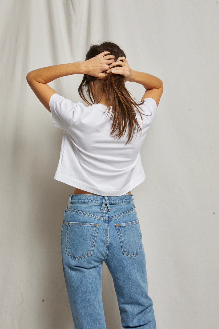 perfectwhitetee cher ringspun cotton crew tee