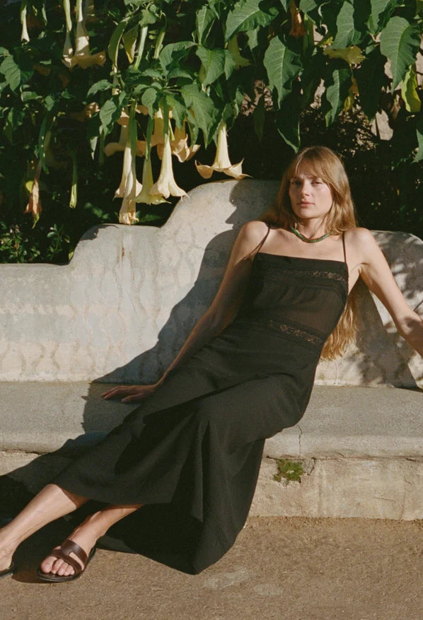 Ciao Lucia Beverly Black Georgette Silk Dress