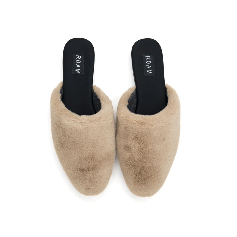 ROAM CLOUD MULE BEIGE FAUX FUR