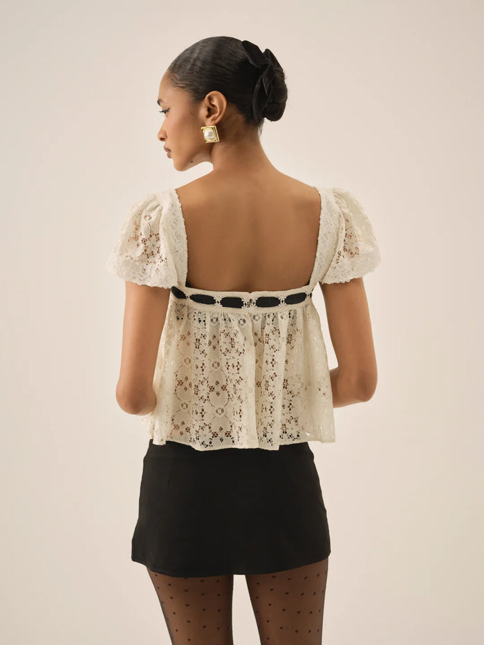 For Love & Lemons Creampuff Lace Top