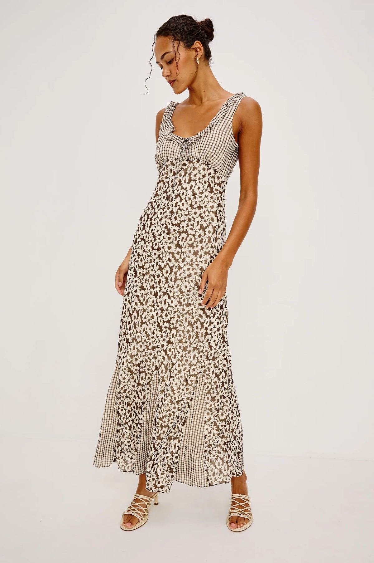 RAILS Dahlia Dress Espresso Daisy Gingham Mix