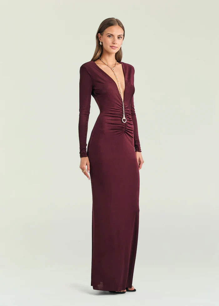 SEROYA EBONY MAXI DRESS  Bordeaux
