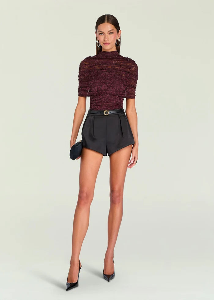 SEROYA LAILA LACE TOP Bordeaux