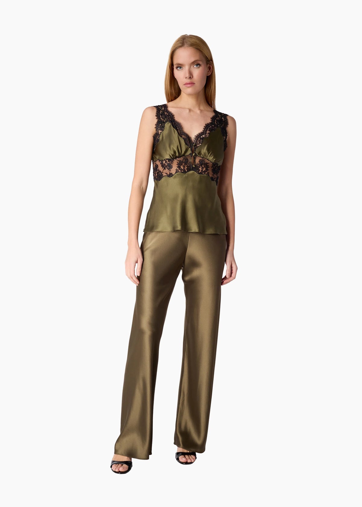 Cami Nyc BRISTOL MID RISE PANT CAMOUFLAGE MIDWEIGHT REFINED SATIN