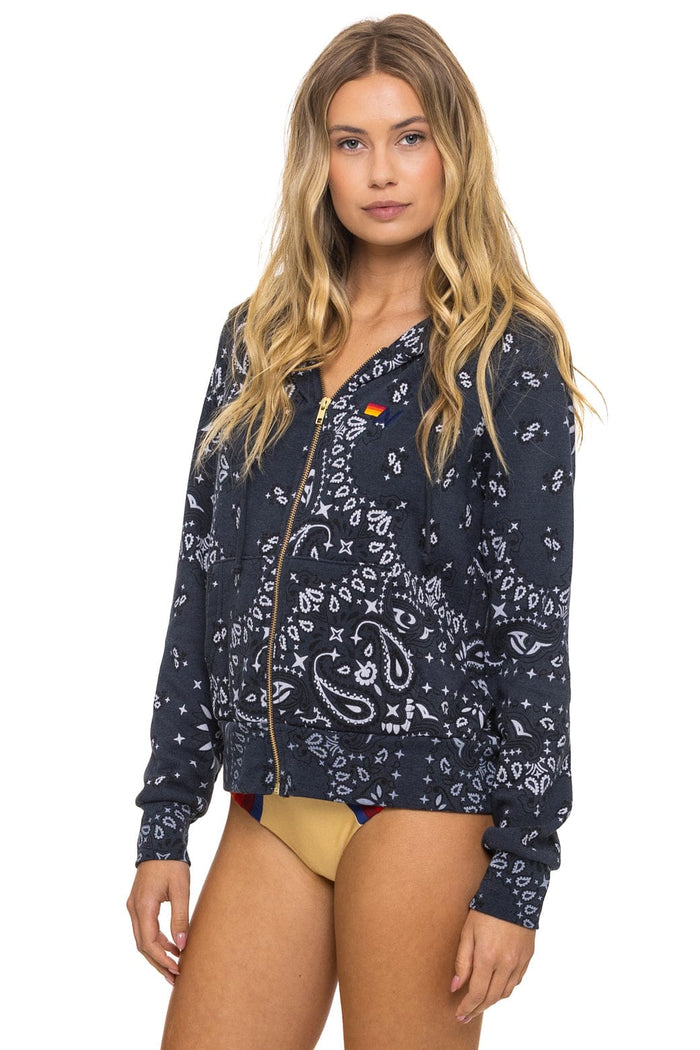 Aviator Nation BANDANA ZIP HOODIE - CHARCOAL